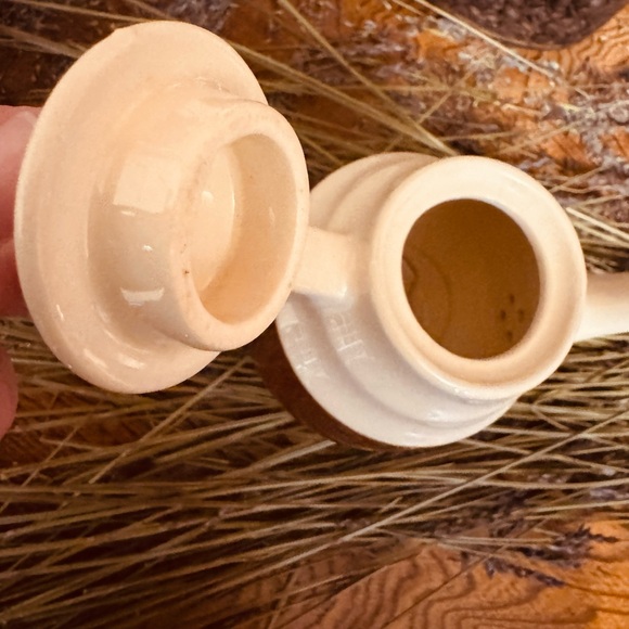 VTG MCM Oxford Stoneware Two-Tone Gloss Ceramic Teapot Farmhouse Cottage Core - Picture 2 of 8